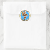 Prettig kerstfeest ronde sticker (Tas)