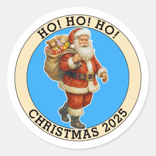 Prettig kerstfeest ronde sticker (Voorkant)