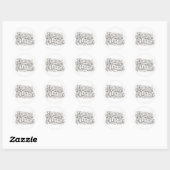 PRETTIG KERSTFEest RONDE STICKER MET AANDACHTSNAAM (Vel)