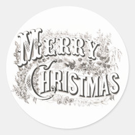 PRETTIG KERSTFEest RONDE STICKER MET AANDACHTSNAAM