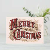 Prettig kerstfeest - Rood en Goud Feestdagenkaart (Staand voorkant)