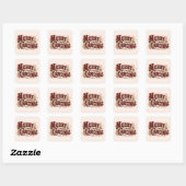 Prettig kerstfeest - Rood en Goud Vierkante Sticker (Vel)