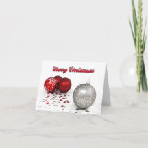 Prettig kerstfeest Rood en Zilveren Kerstballen