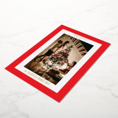 Prettig Kerstfeest Rood Goud Eenvoudig Modern Foto Folie Feestdagenkaart (Gedraaid)