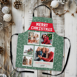Prettig kerstfeest Rood Groen 5 Foto Familie Cadea Schort