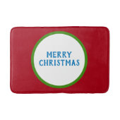 Prettig kerstfeest Rood Groen Blauw Badmat (Voorkant)