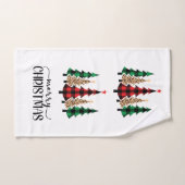 Prettig kerstfeest Rood Groen Geruit Bomen Bad Handdoek (Handdoek)