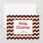 Prettig kerstfeest Rood Groen Golf Strepen Briefkaart (Voorkant / Achterkant)