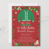 Prettig kerstfeest Rood & Groen Uitnodiging (Voorkant)