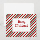 Prettig kerstfeest Rood Groen Wit Gestreept Patroo Briefkaart (Voorkant / Achterkant)