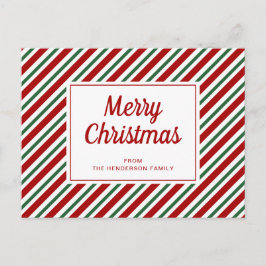 Prettig kerstfeest Rood Groen Wit Gestreept Patroo Briefkaart