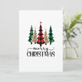 Prettig kerstfeest Rood Groen Zwart Geruit Bomen K (Staand voorkant)