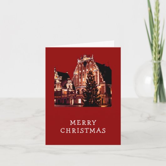 Prettig kerstfeest rood kaart (Voorkant)