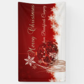 Prettig kerstfeest, Rood, Kerstbal Spandoek (Verticaal)