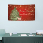 Prettig kerstfeest,Rood ,Kerstboom,Kerst slee Spandoek (Beurs)