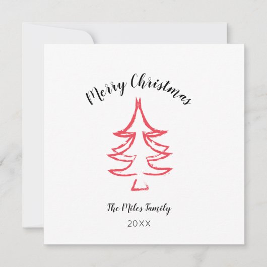 Prettig kerstfeest Rood Minimalistisch Feestdagenkaart (Voorkant)