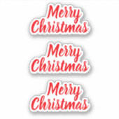 Prettig kerstfeest rood modern trendy minimalistis sticker (Voorkant)