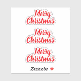 Prettig kerstfeest rood modern trendy minimalistis sticker