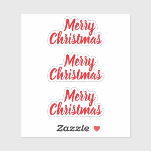 Prettig kerstfeest rood modern trendy minimalistis sticker (Vel)