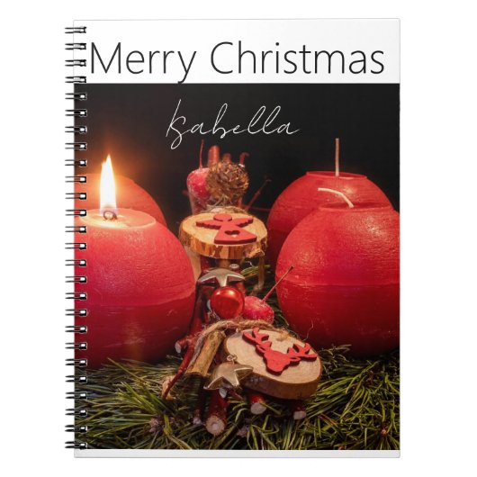 Prettig kerstfeest Rood notitieboek (Voorkant)