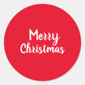Prettig kerstfeest rood ronde sticker (Voorkant)