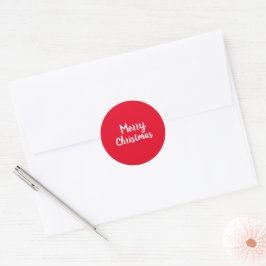 Prettig kerstfeest rood ronde sticker