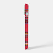 Prettig kerstfeest rood ruitjes iPhone 15 case (Linkerkant)