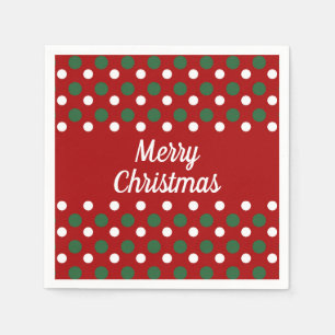 Prettig kerstfeest Rood Stippenpatroon Servet
