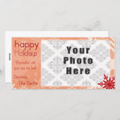 Prettig Kerstfeest Rood Thema Sneeuwvlok Feestdagenkaart (Voorkant / Achterkant)