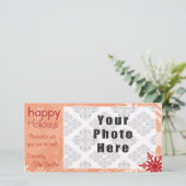 Prettig Kerstfeest Rood Thema Sneeuwvlok Feestdagenkaart (Staand voorkant)