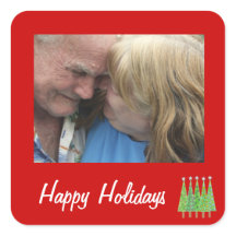 Prettig Kerstfeest Rood Voeg je eigen foto Sticker