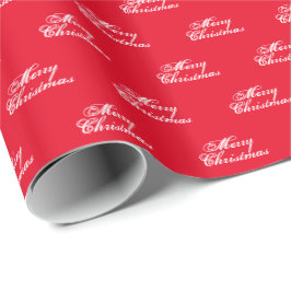 Prettig kerstfeest rood wit schriftpatroon vakanti cadeaupapier