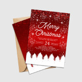 Prettig kerstfeest Rood & Witte Sneeuwvlokken Fees Kaart