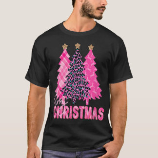 Prettig kerstfeest Roze Bomen T-shirt