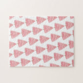 Prettig kerstfeest Roze Boom Legpuzzel (Horizontaal)