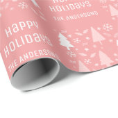 Prettig Kerstfeest Roze Cadeaupapier (Rol Hoek)