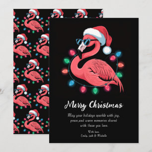 Prettig kerstfeest Roze Flamingo Persoonlijk Feestdagenkaart