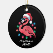 Prettig kerstfeest Roze Flamingo Persoonlijk Keramisch Ornament (Links)