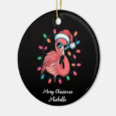 Prettig kerstfeest Roze Flamingo Persoonlijk Keramisch Ornament (Links)