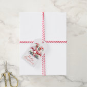 Prettig kerstfeest Roze Flamingo's Cadeaulabel (Met Touw)