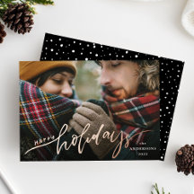 Prettig Kerstfeest Roze Goud Folie Script Kerstkaa