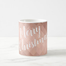 Prettig kerstfeest roze gouden chic ontwerp koffiemok