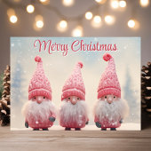 Prettig kerstfeest Roze Kabouters Feestdagen Kaart