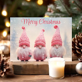 Prettig kerstfeest Roze Kabouters Feestdagen Kaart