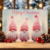 Prettig kerstfeest Roze Kabouters Feestdagen Kaart