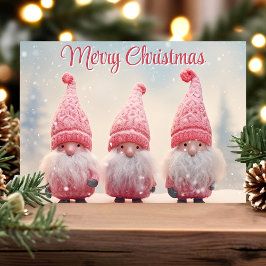 Prettig kerstfeest Roze Kabouters Feestdagen Kaart