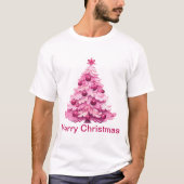 Prettig kerstfeest - Roze kerst T-shirt (Voorkant)