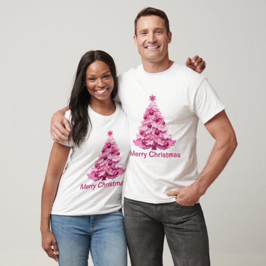Prettig kerstfeest - Roze kerst T-shirt (Unisex)
