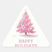 Prettig Kerstfeest Roze Kerstboom Modern Sticker (Voorkant)