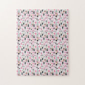 Prettig kerstfeest Roze Kerstman Sneeuwman Legpuzzel (Verticaal)